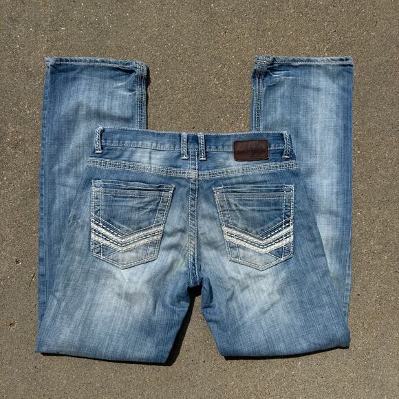 Buckle BKE Jake 31R Straight Leg Stretch Light Blue Jeans - Picture 1 of 10